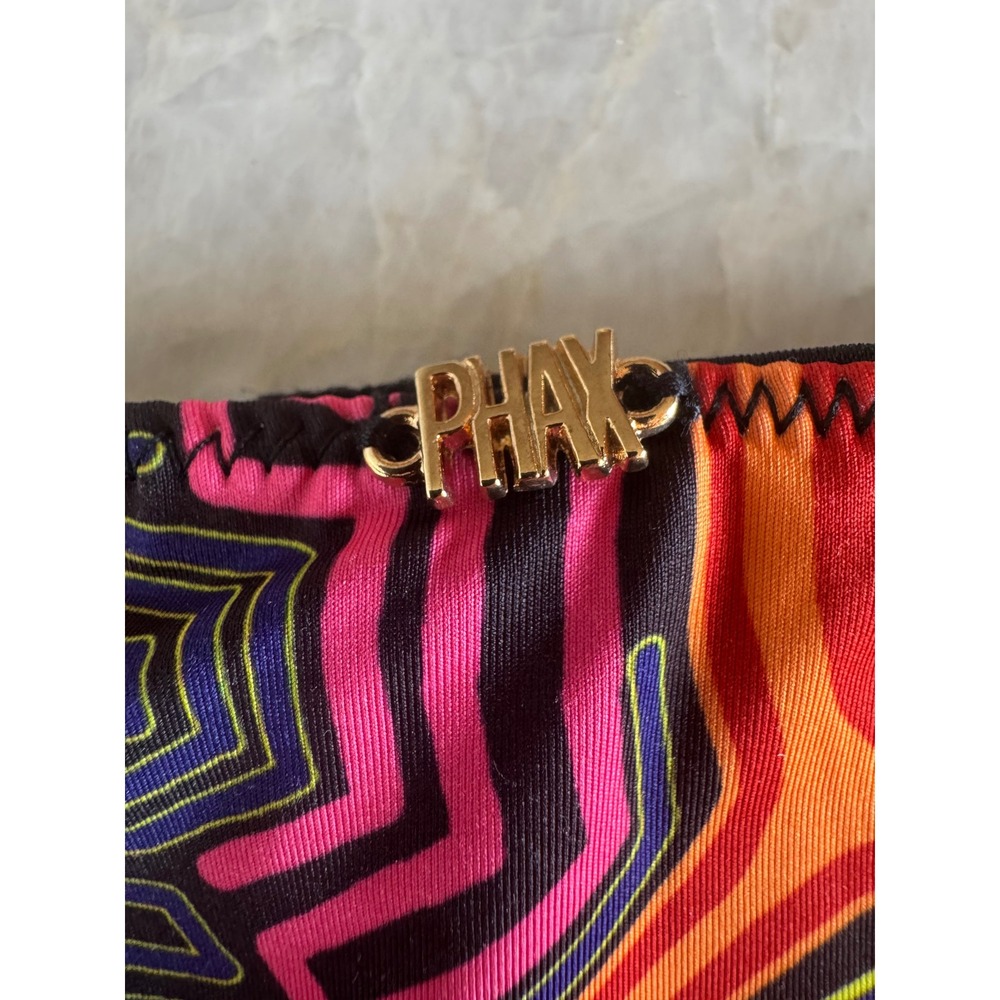 Phax Swimwear Tribal Mola Print Side Tie Bikini Bottom Multicolored Size M - Picture 4 of 4